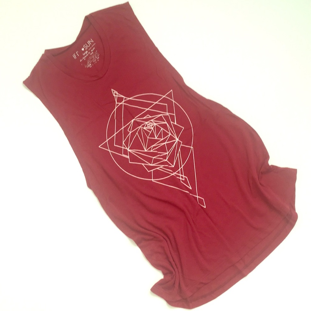 Tunic length sacred geometry boho tank top
